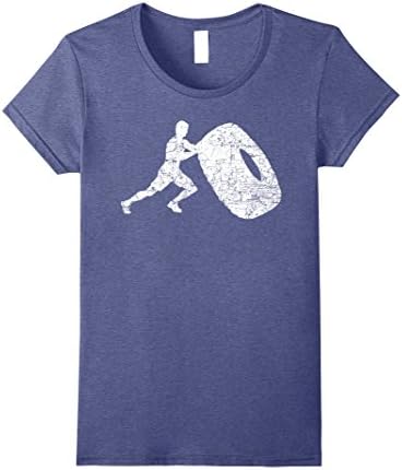 Womens Tire Fitness Shirt: Workout Gym Training Gift Small Heather Blue