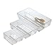 iDesign Linus BPA-Free Plastic Stackable Divided Drawer Organizer Tray - 8