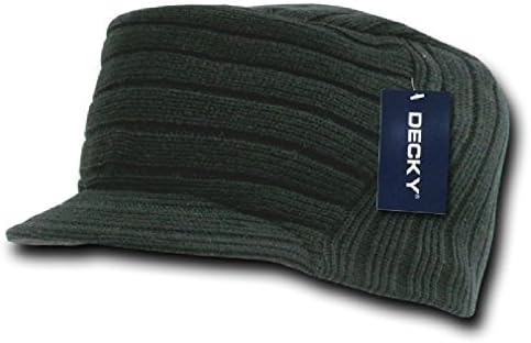 Ponce Gi Cadet Army Military Flat Top Jeep Caps Hat Ribbed Knit Visor Beanies Ski
