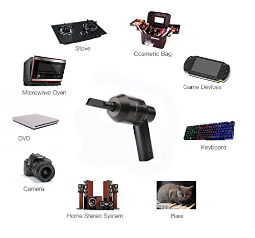 ECHTPower Keyboard Cleaner, USB Cordless Vacuum Cleaner, Powerful Rechargeable Mini Vacuum Cleaner Portable Vacuum Cleaner for PC, Hairs, Crumbs, Scrap, Pet House and Laptop (Built in Li-Battery)
