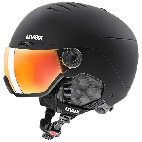 uvex Wanted Visor Skihelm, Black matt, 54-58 cm