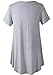 LARACE Women Short Sleeves Flare Tunic Tops for Leggings Flowy Shirt (1X, Light Gray)