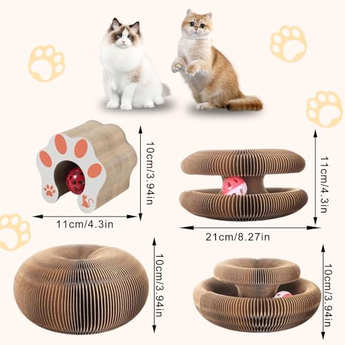 Kammoy Rascador para Gatos, Organo Mágico con Pelota para Gatos,Juguetes para Gatos,Jugete para Gatos Rascadores Interactivos 1Pcs