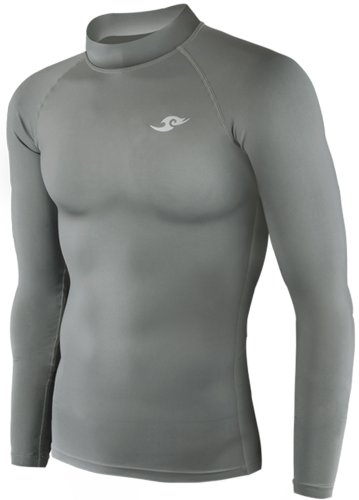 New 002 Take Five Skin Tight Compression Base Layer Grey Running Shirt Mens S - 2xl (M)