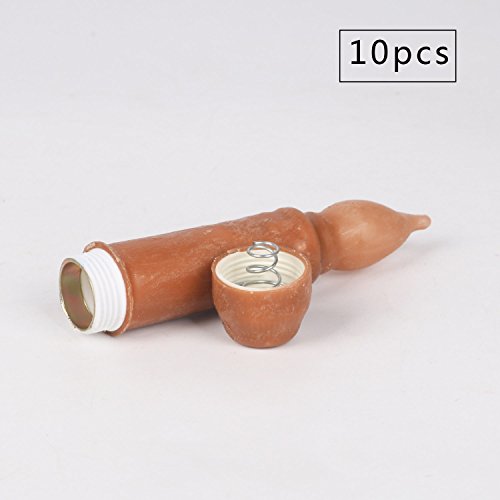 Taper Candles Real Wax Flameless Pillar Short Amber Flickering Yellow Dipped LED Flame Decorative Battery Operated for Church Wedding Christmas Candlelit Dinner-Batteries Not Included(10pcs) - Thumbnail 4
