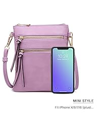 Dasein - Bolso bandolera para mujer con múltiples bolsillos, ligero, pequeño, Gris, S