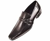 Amali Mens Black Smooth Moc Toe Step In Loafer Dress Shoe: Style 8001-000