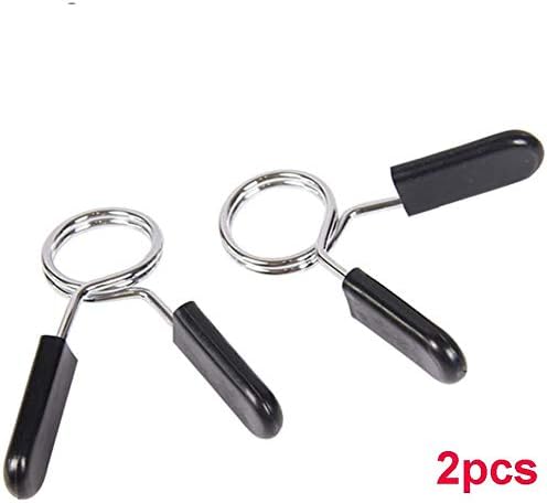 nakw88 2 Pcs Barbell Spring Collar Clips,Gym Weight Dumbbell Lock Pair Sturdy Fit for Standard 1” Barbells Best for Gym Cross Fit Weightlifting for Dumbbell Barbell Clamp Bar Gym