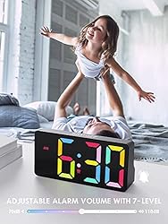 Dynamic RGB Digital Clock- 7"Alarm Clock For