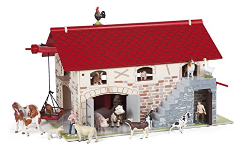 Wooden Barn with Animals