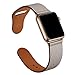 KYISGOS [Patent Pending] Compatible with Apple Watch Band 38mm 40mm, Genuine Leather Replacement Band Strap Compatible with iWatch Series 4 Series 3 Series 2 Series 1 38mm 40mm, Ivory White
