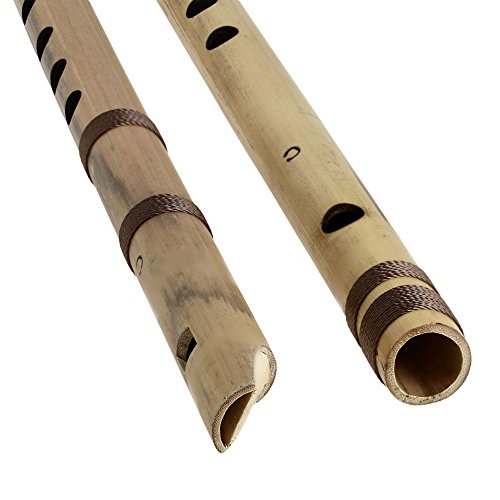 Indian Bamboo Flute C Transverse and Fipple High Frequency Notes Set of