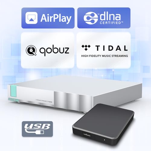 SMSL N100 Hi Res Streaming Player|USB 3.0/2.0×3+LAN/WiFi Multi Interface|MQA Decoding|Supports Tidal/QOBUZ/AirPlay/DLNA/ROON|Can be Directly Connected to CD Drive/Hard Drive