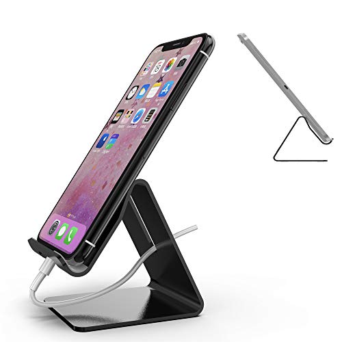 Mr. Spades-Cell Phone Stand, Phone Dockï¼ŒPhone Holderï¼šCradle Holder Stand Compatible with Switch, All Android Smartphone, Phone 6 6s 7 8 X Plus 5 5s 5c XS Max XR Charging, Accessories Desk - Black