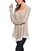 12 Ami Solid Long Knit Chiffon Hem Tunic Top Beige Marled 2XL