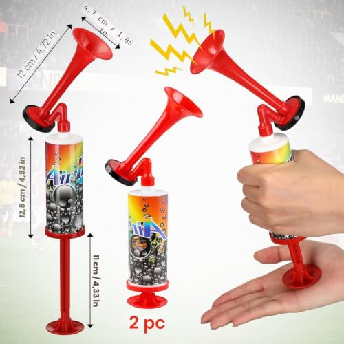 Qaestuan 2 Pcs Compressed Air Horn, Portable Air Horn, Manual Air Horns, Loud Noise Maker, for Outdoor Camping, Boating, Birthday Party, Sports Events