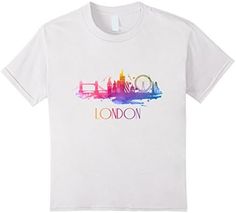 Kids Beautiful London City Skyline T-Shirt 4 White