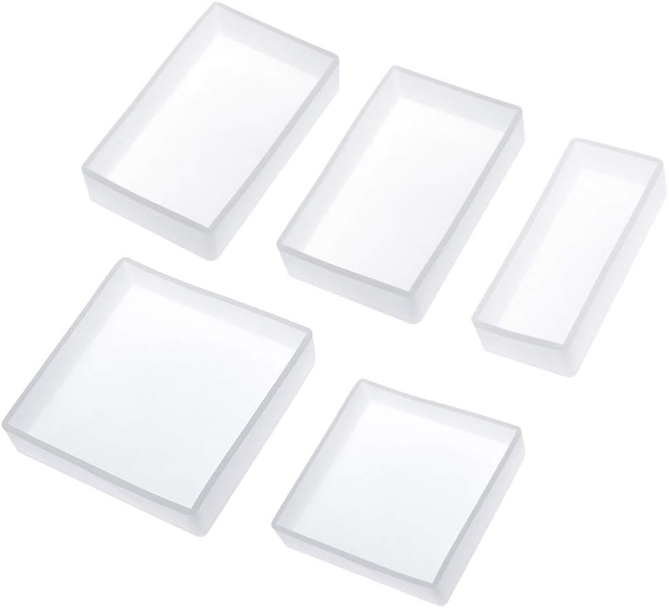 B Baosity 5 Pieces DIY Large Cube Cuboid Blocks Silicone Epoxy Resin Casting Jewelry Making Mold Handmade Candle Soap Clay Mould