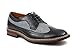 Ferro Aldo Men's 19312A Perforated Wing Tip Plaid Print Oxfords Dress Shoes, Black, 9