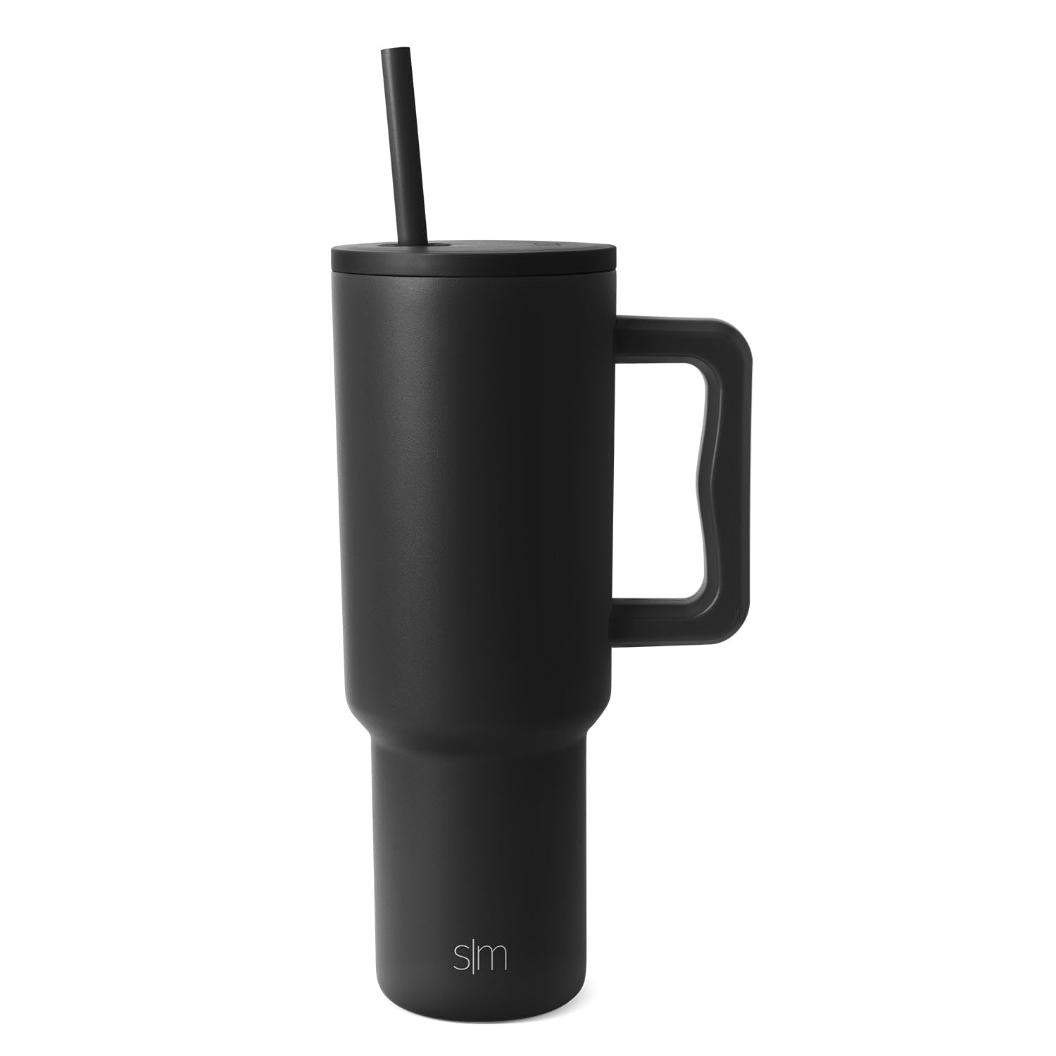 Simple Modern 40 oz Trek Tumbler with Handle and Straw Lid | Cup Holder Friendly Insulated Stainless Steel Travel Mug | Midnight Black (Pack of 12) Image
