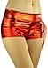 ToBeInStyle Women's Elastic Higher Waisted Metallic Mini Shorts