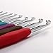 StaiBC 9 Colorful TPR Soft Plastic Handle Aluminum Knitting Knit Crochet Hooks Needles
