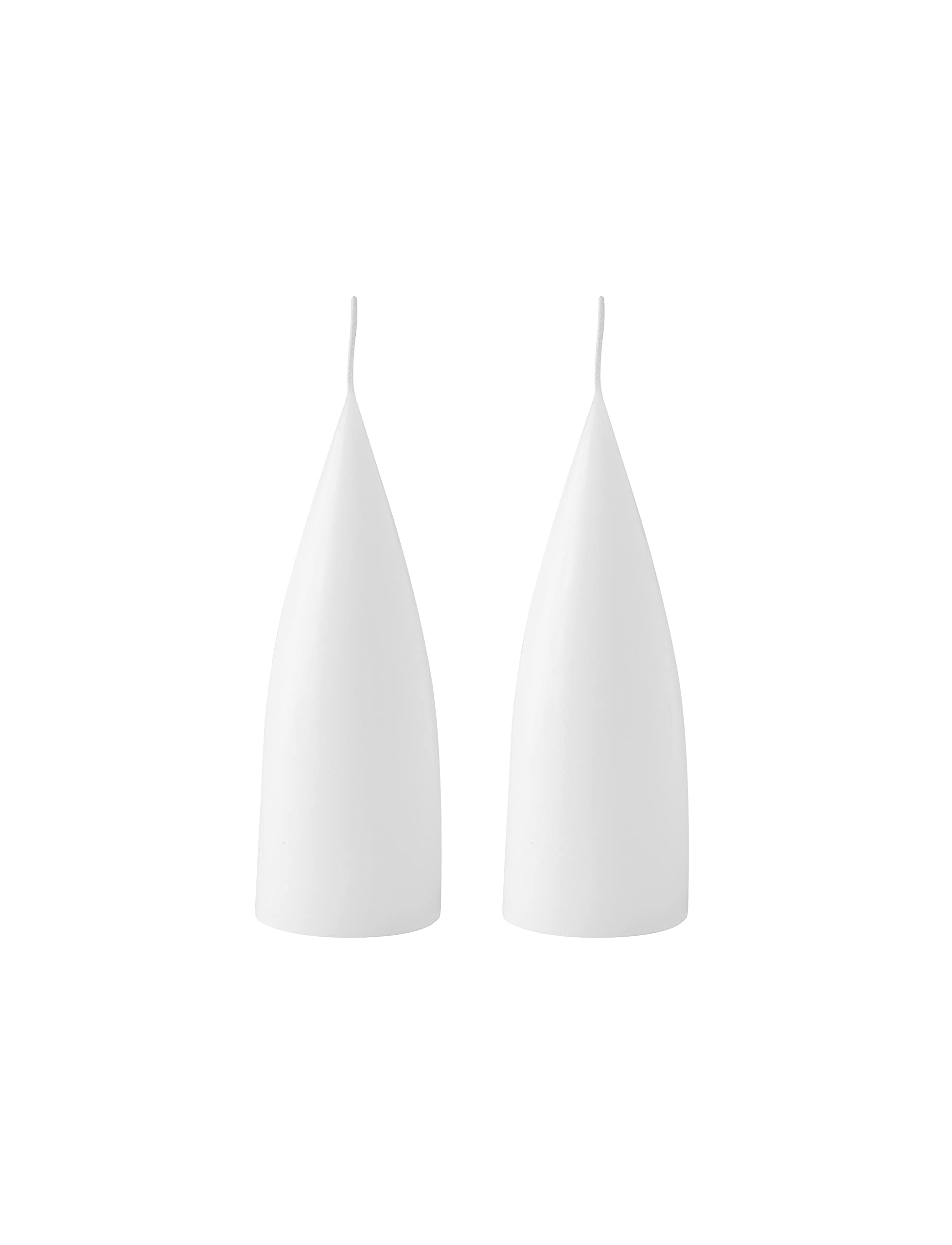 Kunstindustrien® Cone Shaped Candles, Made in Denmark, 43 Colours Available, Dripless & Smokeless Pillar Candles, Candles Long Burning 15 Hours, Unscented Candle Gift Set, 2pcs. 6.5 x 16cm (White) — image 1