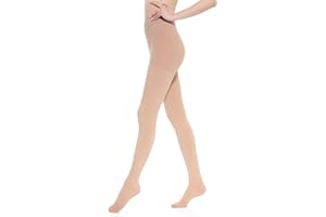 SKYFOXE Medical Compression Pantyhose Stockings for Women Men - Plus Size Opaque Support 20-30mmHg Firm Graduated Hose Tights, Treatment Swelling, Edema Varicose Veins, Closed Toe Beige S
