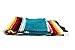 Open Road Goods Teal/Turquoise Diamond Mexican Yoga Blanket, Thick Serape with Red and Yellow Sunset Stripes - Handmade