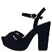 Bamboo Women's Simple Platform Chunky Heel Sandal