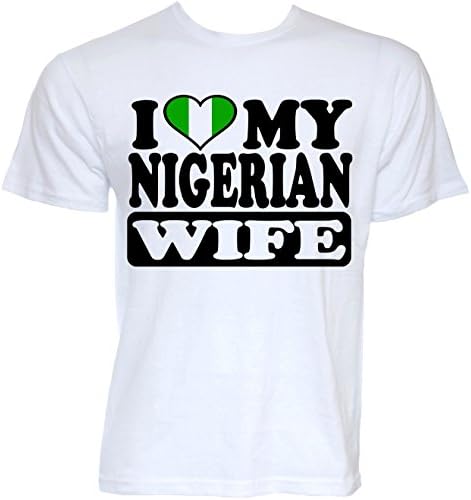 Beat Tees Clothing Mens Funny Cool Novelty Nigerian Wife Nigeria Flag Slogan Joke Gifts T-Shirts
