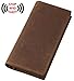 YALUXE Men's RFID Blocking Long Bifold Leather Wallet with 12 Card Slots