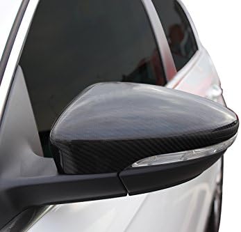 OMACFor Volkswagen Passat 2012-2015 Genuine Carbon Fiber Mirror Cover Set 2 Pcs. Side Door Rearview Mirror Cap Trim Accessories