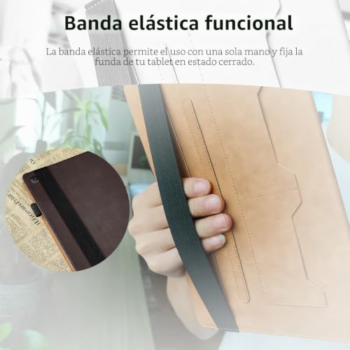 CASAFUNY Case for iPad (A16) 11th Generation 2025 11 Inch/iPad 10th Generation 2022 10.9 Inch with Document Pocket Protective PU Leather Magnetic Closure Case Cover, Brown