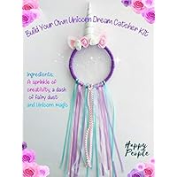 Unicorn Dream Catcher Kit, Ribbons, Kids craft, DIY