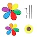 Techinal 1Pcs Plastic Windmill Wind Spinner Whirligig, Sunflower Rainbow Windmill Home Yard Decoration