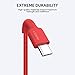 Short USB C Cable AUKEY (0.7ft 2 Pack) USB Type C Cable 0.2m Fast Charging Cord for Samsung Galaxy Note9 S10 S10+ S9 S8, LG V40 V30 G6 G5, HTC U12+ 10, Power Bank, Portable Charger - Red Black