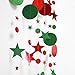 Decor365 Glitter Red Green Christmas Decorations Hanging Star Circle Garland Banner Backdrop Streamer Ugly Sweater Party Birthday Wedding Xmas Tree New Year Celebration Office Classroom Decor