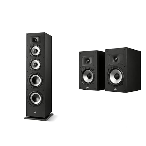 Polk Monitor XT70 Large Tower Speaker, (Single, Midnight Black