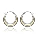 Hoops & Loops Sterling Silver Two-Tone Triple Circle Round-Tube Polished Hoop Earrings, 20mm