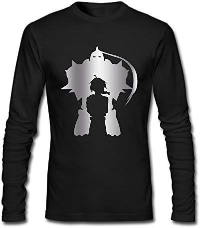 Men's Fullmetal Alchemist Platinum Style Long Sleeve T Shirt-Black