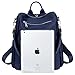 TOPSHINE Women Backpack Purse Water Resistant Nylon Ladies Rucksack with Earphone Hole Shoulder Bag (BLUE)
