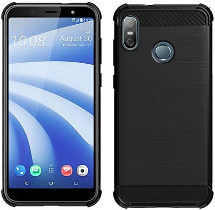 Gosento HTC U12 Life Case, Shock Absorption Cover Soft TPU Anti Scratch Carbon Fiber Design Back Case for HTC U12 Life (Black)