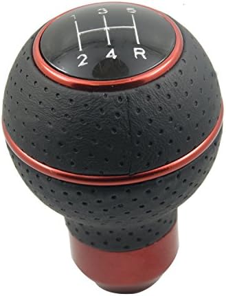 Mavota Red Shift Knob 5 Speed PU Leather Automatic Transmission Shifter Knob for Most car