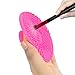 Makeup Brush Cleaning Mat, ESARORA Makeup Brush Cleaner Pad Set of 2 Cosmetic Brush Cleaning Mat Portable Washing Tool Scrubber Suction Cup (Pink)
