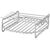 Airfryer Double Layer Rack XL with 5 Skewers Compatible with Philips Avance, X-Large, Silver