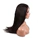 Italian Yaki Wig Brazilain Virgin Natural Color Kinky Straight Lace Front Human Hair Wigs with Baby Hair Around for Black Women (14 inch lace front wig)