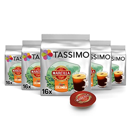 Marcilla Cápsulas de Café Colombia | Intensidad 10 | 16 Cápsulas Compatibles Tassimo