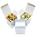 Silver Mirror Cube Candy Treat Boxes Set Gift Box Bulk Wedding Party Favors Glitter Silver Baby Shower Party Supplies 2x2x2 inch, 50pc