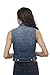 sleeveless button up jean denim jacket vest (3XL, MediumBlue)